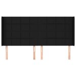 vidaXL Tête de lit avec oreilles Noir 203x16x118/128 cm Tissu