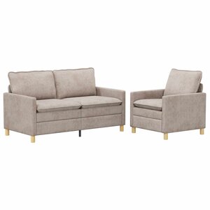 vidaXL Ensemble de Canapés 2 Pièces Beige Polyester