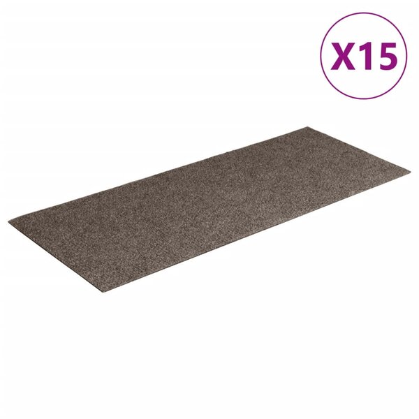 vidaXL Tapis d'escalier autocollants Rectangulaire 15 Pièces 60x25cm Crème