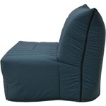 Banquette BZ 2 places BECCI - Tissu bleu de prusse - Matelas Bultex - 142 x 101 x 95 cm