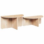 vidaXL Table basse 2 Pièces Naturel Bois massif en pin