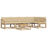 vidaXL Ensemble de canapés d'extérieur 6 Pièces Blanc et Beige