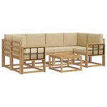 vidaXL Ensemble de canapés d'extérieur 7 pc Blanc et Beige