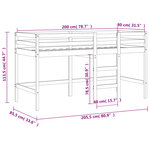 vidaXL Lit mezzanine enfants avec tunnel sans matelas rose 80x200 cm