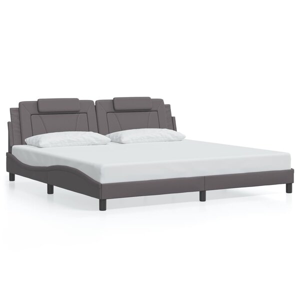 vidaXL Cadre de lit sans matelas gris 200x200 cm similicuir