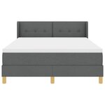 vidaXL Lit à Ressorts avec matelas Gris foncé 160 x 200 cm tissu