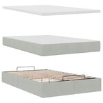 vidaXL Lit ottoman avec matelas et LED gris clair 120x190cm velours