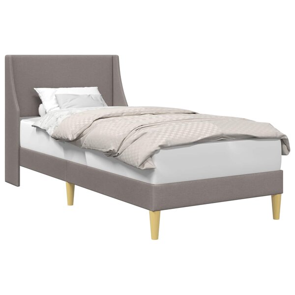 vidaXL Cadre de lit avec tête de lit Taupe 90 x 200 cm tissu