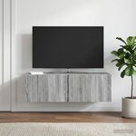 vidaXL Meuble TV mural Sonoma gris 98 x 31 x 30 cm Bois d'ingénierie