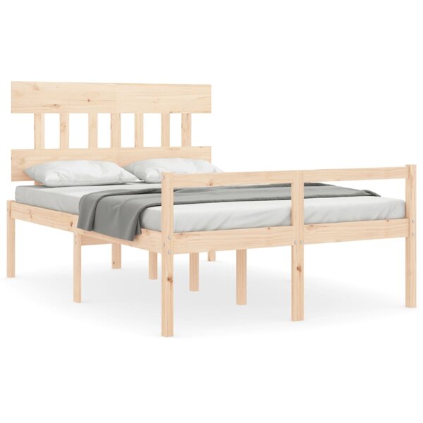 vidaXL Lit pour personne âgée et tête de lit 140x190 cm bois massif