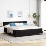 vidaXL Lit à ressorts avec matelas Noir 200 x 200 cm Velours