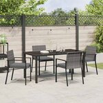 vidaXL Ensemble de salle à manger pour jardin 5 Pièces Gris Poly rotin