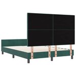 vidaXL Lit à ressorts avec tête de lit Vert foncé 160 x 200 cm Velours