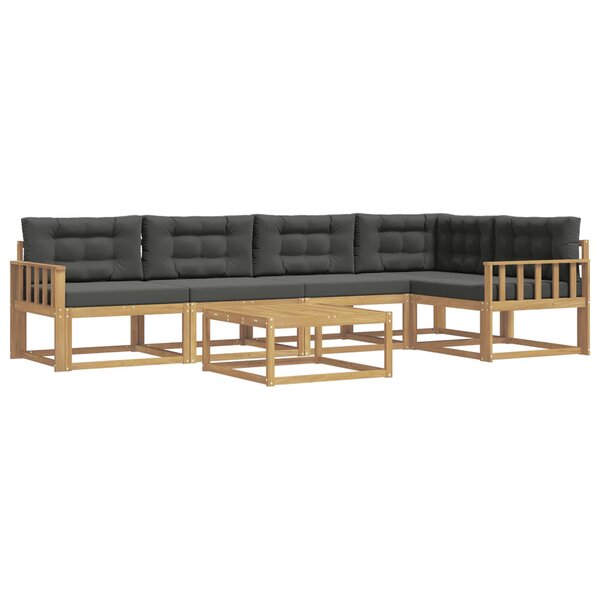 vidaXL Ensemble de canapés d'extérieur 6 pc Blanc et anthracite