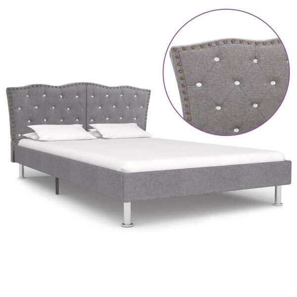 vidaXL Cadre de lit Gris clair Tissu 140 x 200 cm