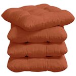 vidaXL Coussins de siège 4 Pièces Rouge orange 45 x 45 cm