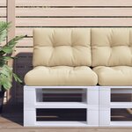 vidaXL Coussin de palette beige 60x40x12 cm tissu
