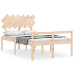 vidaXL Lit pour personne âgée et tête de lit petit double bois massif