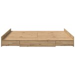 vidaXL Cadre de lit avec rangement chêne artisanal 200 x 200 cm