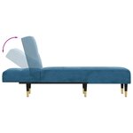 vidaXL Chaise longue bleu velours