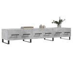vidaXL Meuble TV gris béton 150x36x30 cm bois d'ingénierie
