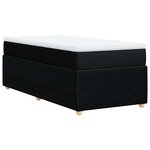 vidaXL Sommier à lattes de lit avec matelas Noir 90x200 cm Tissu