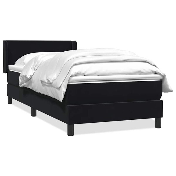 vidaXL Sommier à lattes de lit avec matelas noir 80x220 cm velours