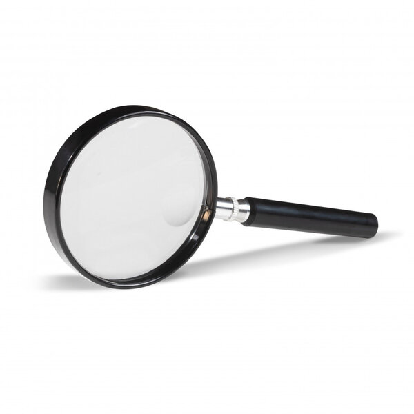 Loupe à manche 75 mm avec grossissement 2 5x et x 5x.