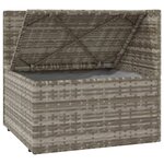 vidaXL Canapé d'angle de jardin et coussin Gris 57x57x56 cm Poly rotin