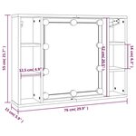 vidaXL Armoire à miroir avec LED Chêne fumé 76x15x55 cm