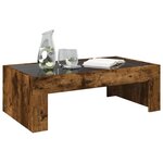 vidaXL Table basse avec LED infini chêne fumé 90x50x30 cm