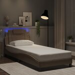 vidaXL Cadre de lit avec LED sans matelas cappuccino 80x200 cm