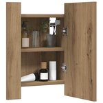 vidaXL Armoire de salle de bain miroir LED chêne artisanal 40x12x45 cm
