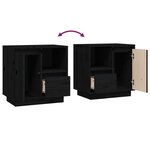 vidaXL Table de chevet Noir 50x34x50 cm Bois de pin massif