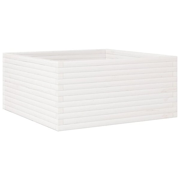 vidaXL Jardinière blanc 100x100x46 cm bois de pin massif