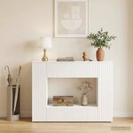vidaXL Table console Blanc Brillant 101 x 29 x 74 cm Bois d’ingénierie