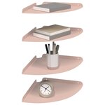 vidaXL Étagère flottante avec étagère 4 Pièces Rose 30 x 30 x 2 cm