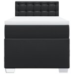 vidaXL Sommier à lattes de lit avec matelas Noir 100x200 cm Similicuir