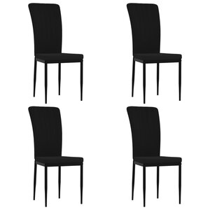 vidaXL Chaises à manger lot de 4 Noir Velours