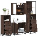vidaXL Ensemble de meubles de salle de bain 4 Pièces chêne marron