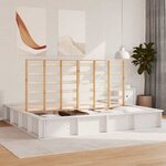 vidaXL Cadre de lit avec stockage Blanc 180 x 200 cm Pin massif