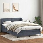 vidaXL Sommier à lattes de lit et matelas gris foncé 160x210cm velours