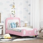 vidaXL Cadre de lit pour tout-petit avec tête de lit Rose 70 x 140 cm