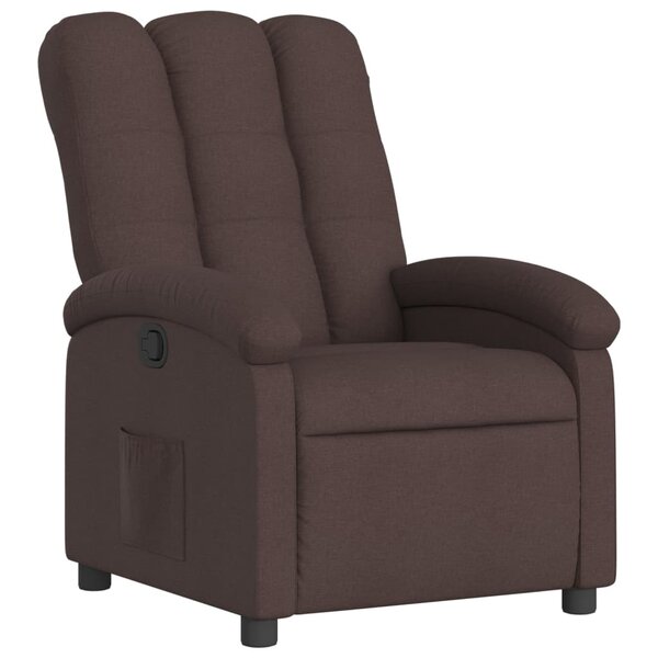 vidaXL Fauteuil inclinable Marron foncé Tissu
