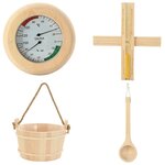 vidaXL Ensemble d'accessoires de sauna 4 Pièces Marron