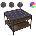 vidaXL Table basse avec LED Infinity chêne marron 50x50x38 cm