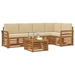 vidaXL Ensemble de canapé d'angle avec coussin 6 Pièces Naturel et Beige