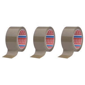 Rouleau Adhésif Emballage tesaPACK PP 46µ (Support 28µ) 66m x 50mm Marron x 3 TESA