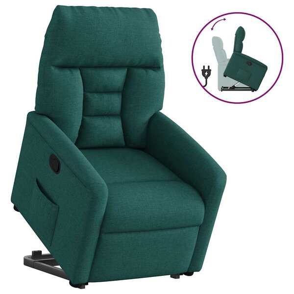 vidaXL Fauteuil inclinable vert foncé tissu
