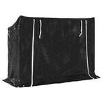 vidaXL Portant de bois de chauffage et housse de pluie acier galvanisé